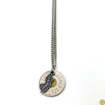 Token w/ NJ State Charm Curb Chain Necklace