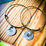 Token w/ NJ State Charm Bangle - GOLD