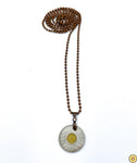 Token w/ Copper Pinch Bail Ball Chain Necklace