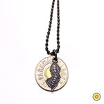 Token w/ NJ State Charm Ball Chain Necklace