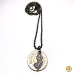 Token w/ NJ State Charm Ball Chain Necklace